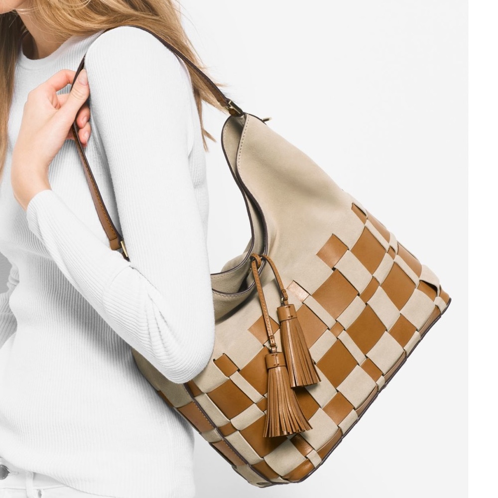 Micheal Kors suede And leather hobo bag